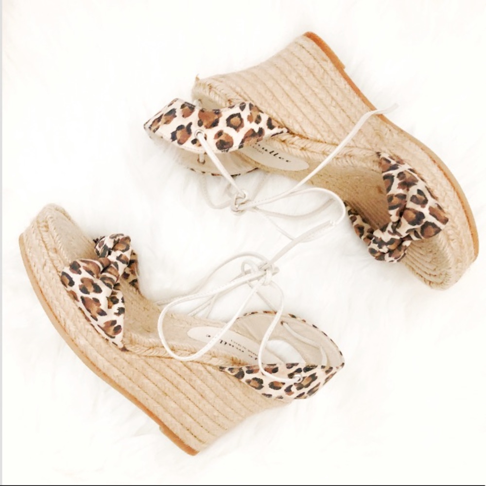 Bettye Muller Leopard Platforms Sandal Wedges
